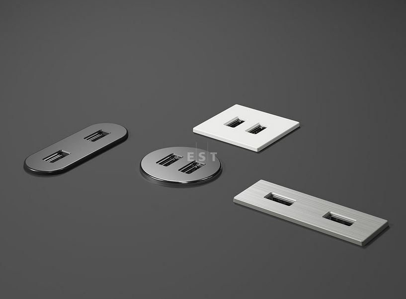 ASA 06029P00006 Nabíjecí HUB vestavný VERSAPICK, 2xUSB 5V (typ A), 42x42mm, čtvercový, plast, černá matná ASA 06029P00006 Nabíjecí HUB vestavný VERSAPICK, 2xUSB 5V (typ A), 42x42mm, čtvercový, plast, černá matná